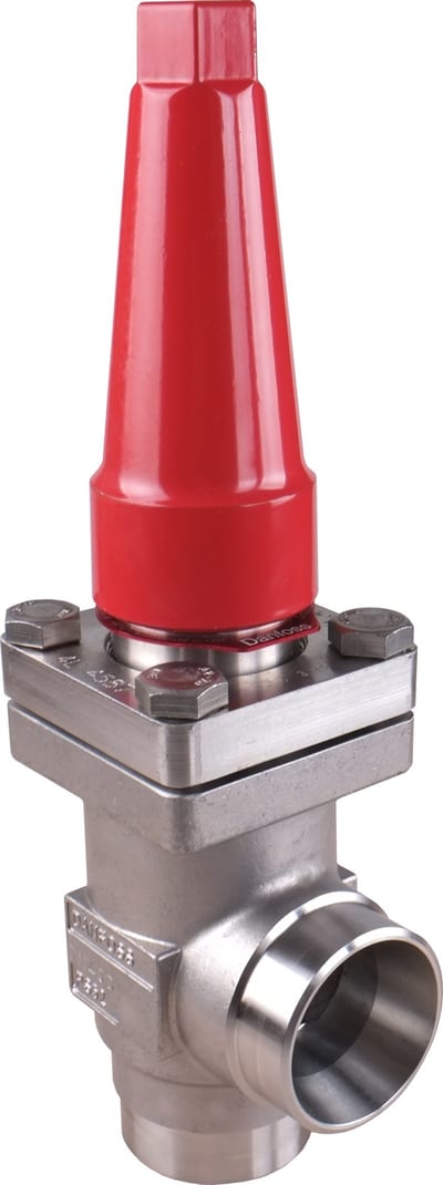 Danfoss SVA-S SS 25 angleway shut-off valve, 25 mm (1 in) butt weld ASME B 36.19M Schedule 40, stainless steel, 52 bar