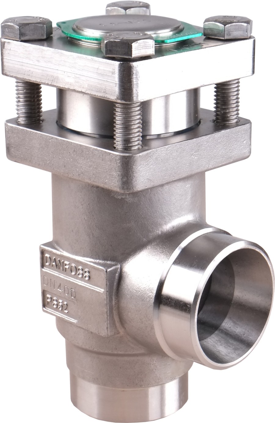 Danfoss CHV-X SS angleway check (non-return) valve, 20 mm (3/4 in) butt weld ASME B 36.19M Schedule 40, stainless steel, 52 bar (code 148B6491)