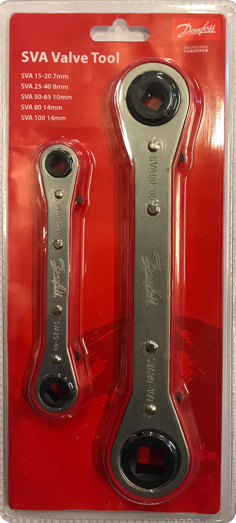 Danfoss hand tool set 7/8/10/14 mm for SVA valve service (SVA 15-20, 25-40, 50-65, 80-100), 24-Piece pack (code 148B6573)