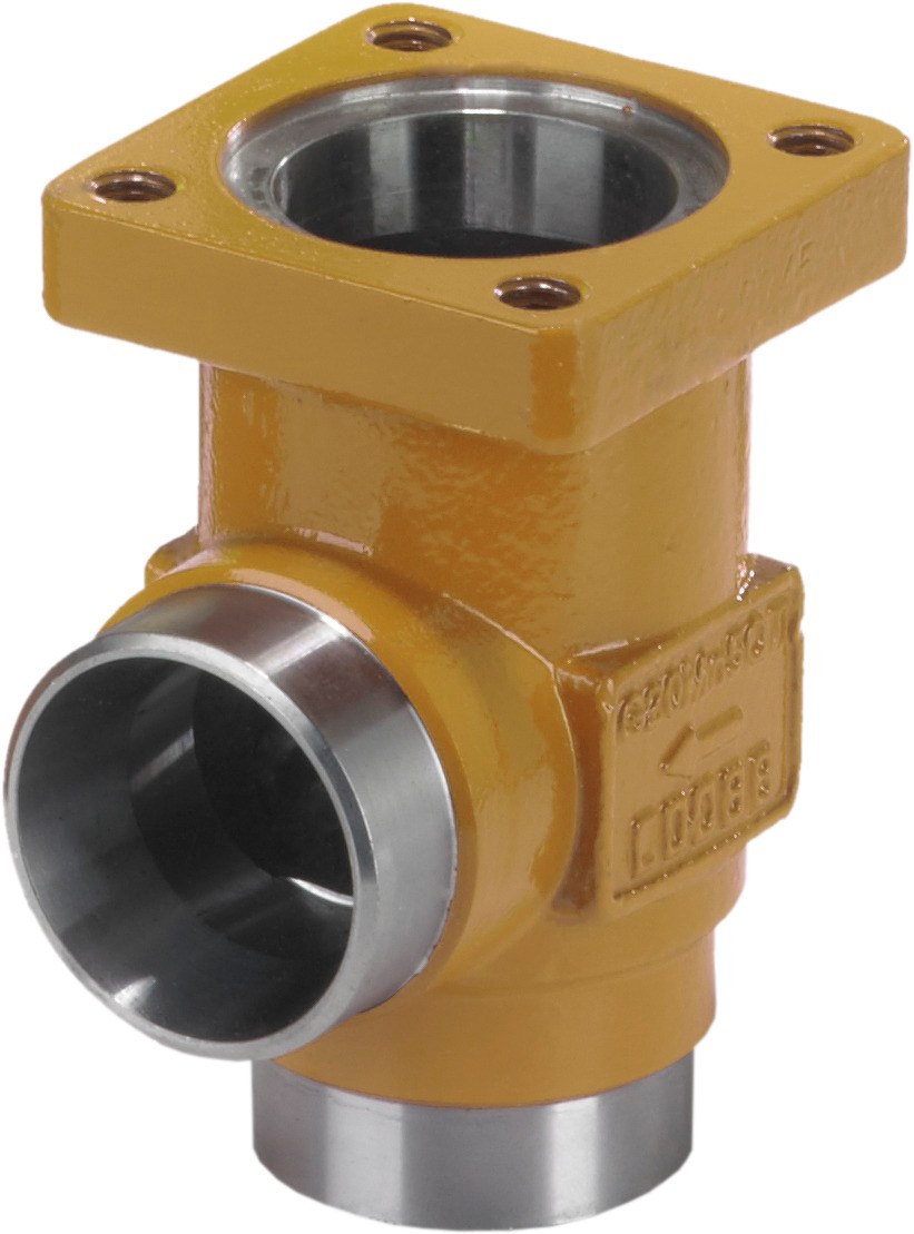 Danfoss SVL 40 multifunction valve body (SVL Flexline), angleway, 40 mm (1 1/2 in) butt weld EN 10220, steel, 65 bar (code 148B6626)