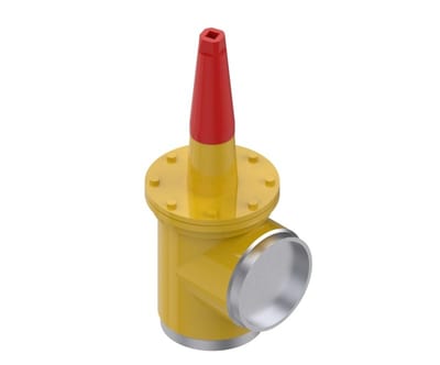 Danfoss SVA-S 150 angleway shut-off (stop) valve, 150 mm (6 in) butt weld EN 10220, steel, 65 bar, cap