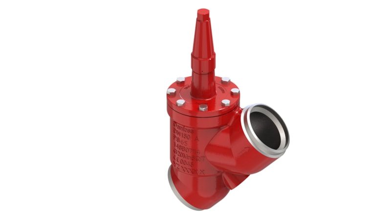 Danfoss SVA-S 150 straightway shut-off (stop) valve, 150 mm (6 in) butt weld ASME, steel, 65 bar, cap (code 148B6668)
