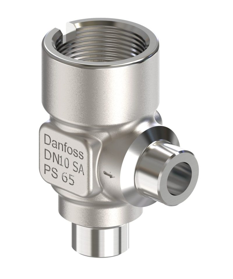 Danfoss SVL Flexline multifunction valve body, SVL 10 angleway solder 3/8 in, 65 bar, steel (code 148B6712)
