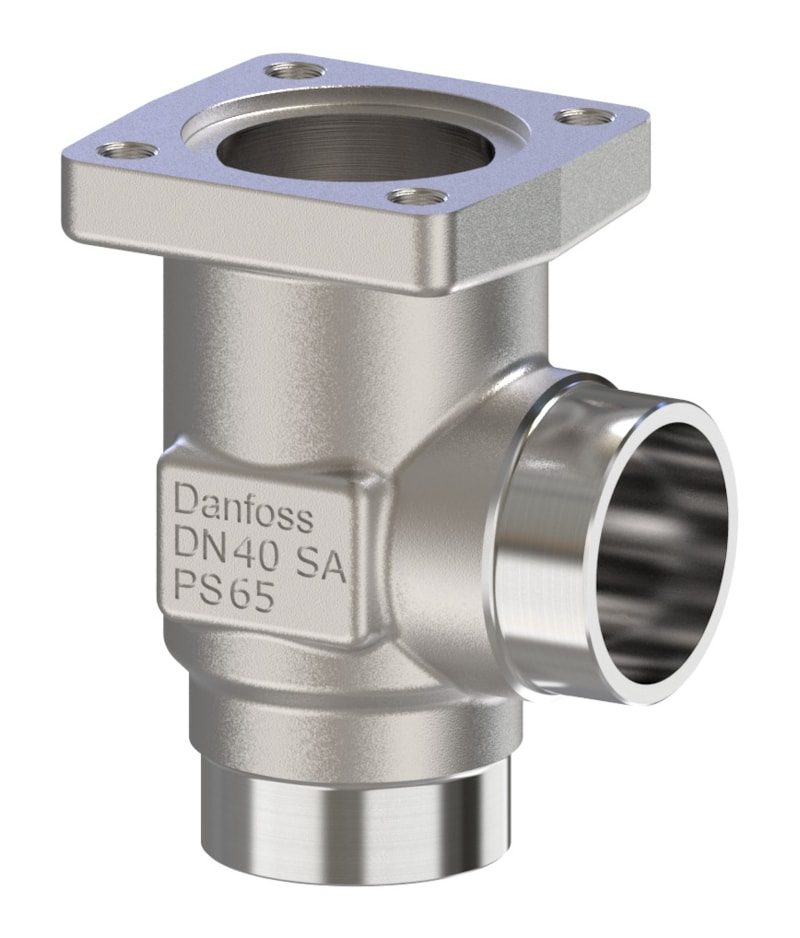 Danfoss SVL Flexline multifunction valve body, SVL 40 angleway solder 1 5/8 in, 65 bar, steel (code 148B6717)