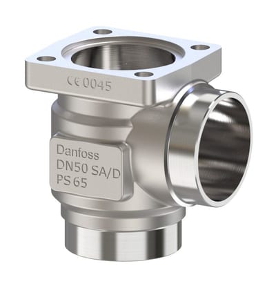 Danfoss SVL Flexline multifunction valve body, SVL 50 angleway solder 54 mm (2 1/8 in), 65 bar, steel