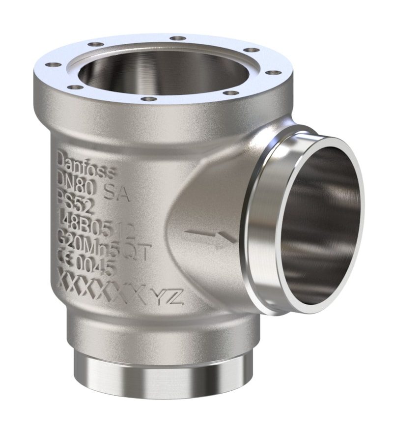 Danfoss SVL Flexline multifunction valve body, SVL 80 angleway solder 3 1/8 in, 65 bar, steel (code 148B6720)