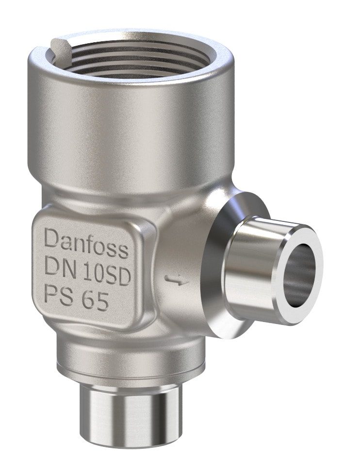 Danfoss SVL Flexline multifunction valve body, SVL 10 angleway solder 10 mm, 65 bar, steel (code 148B6723)