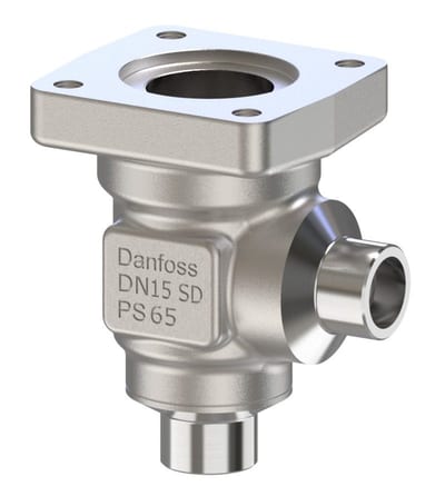 Danfoss SVL Flexline multifunction valve body, SVL 15 angleway solder 16 mm, 65 bar, steel