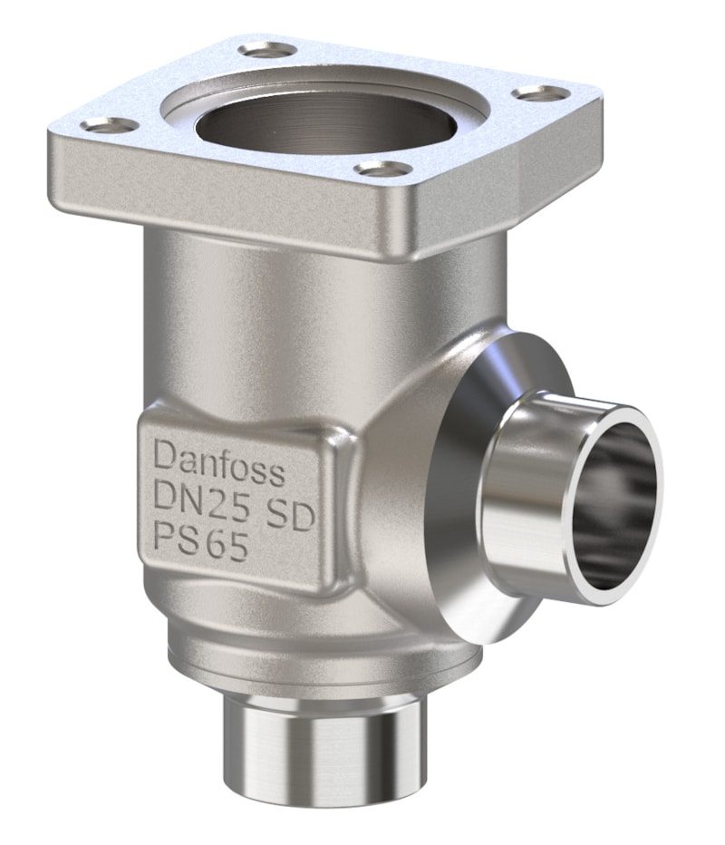 Danfoss SVL Flexline multifunction valve body, SVL 25 angleway solder 28 mm, 65 bar, steel (code 148B6726)