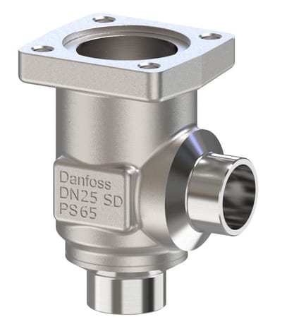 Danfoss SVL Flexline multifunction valve body, SVL 25 angleway solder 28 mm, 65 bar, steel