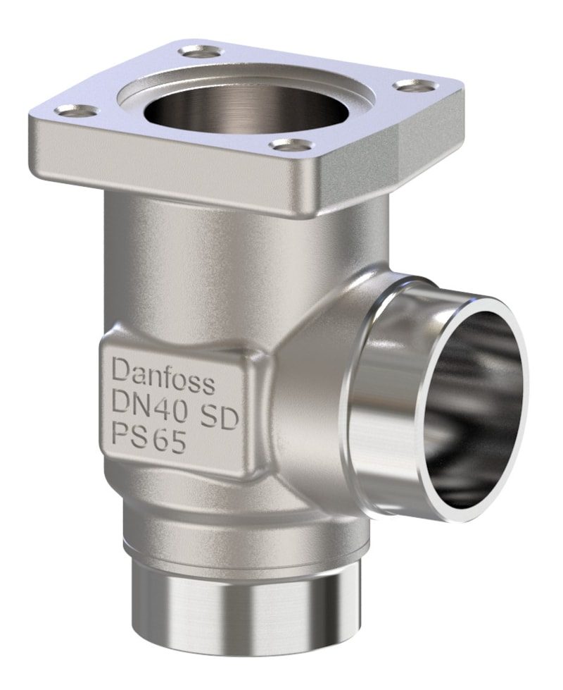 Danfoss SVL Flexline multifunction valve body, SVL 40 angleway solder 42 mm, 65 bar, steel (code 148B6728)