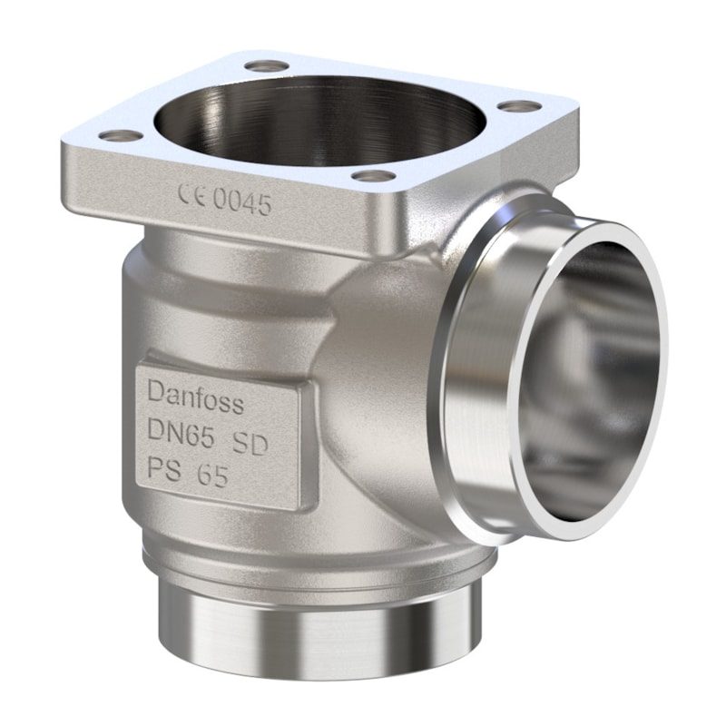 Danfoss SVL Flexline multifunction valve body, SVL 65 angleway solder 64 mm, 65 bar, steel (code 148B6729)