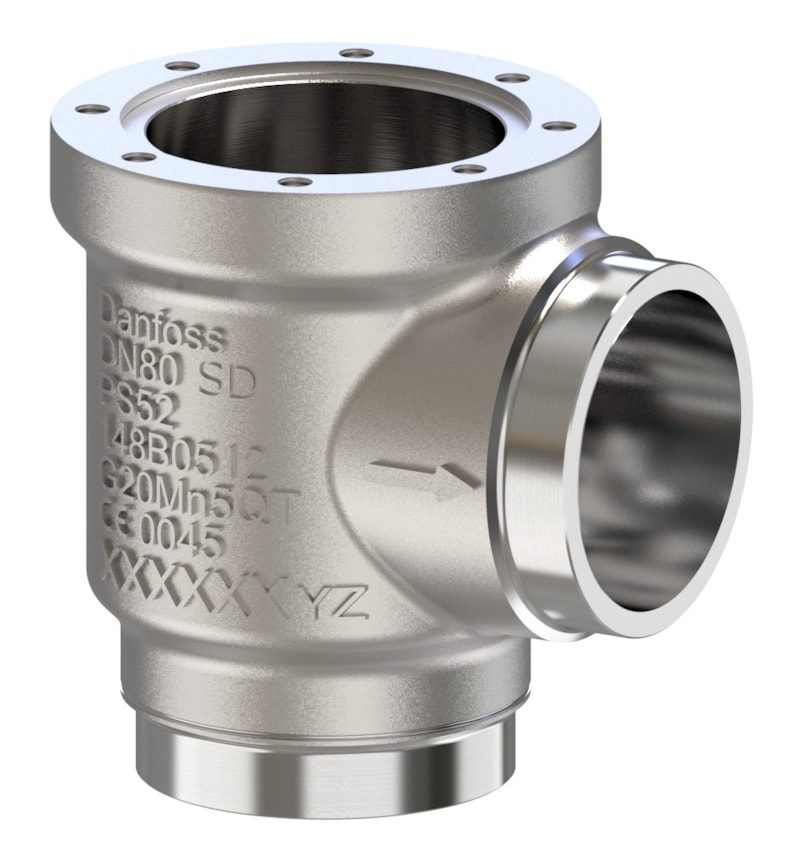 Danfoss SVL Flexline multifunction valve body, SVL 80 angleway solder 76.1 mm, 65 bar, steel (code 148B6730)