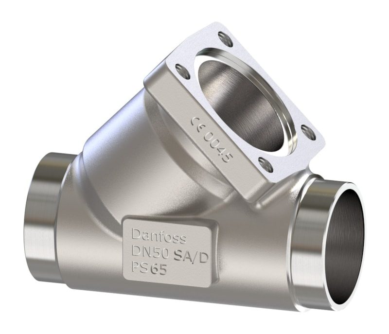 Danfoss SVL Flexline multifunction valve body, SVL 50 straightway solder 54 mm (2 1/8 in), 65 bar, steel (code 148B6739)