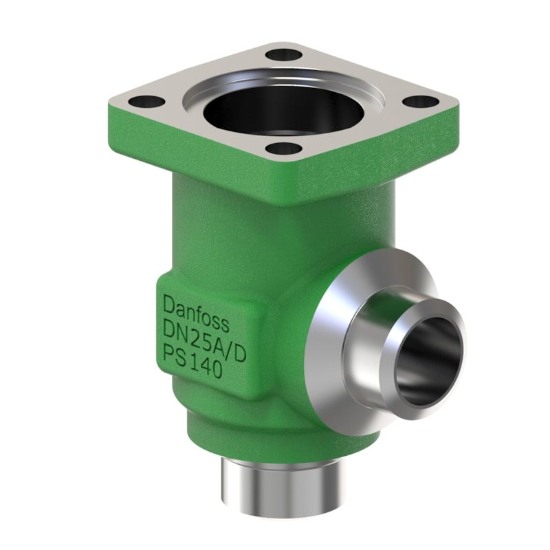 Danfoss SVL-140B 32 multifunction valve body, angleway butt weld 1 1/4 in, 140 bar CO2, steel (code 148B6869)