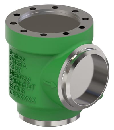 Danfoss SVL-140B 125 multifunction valve body, angleway butt weld 5 in, 140 bar CO2, steel