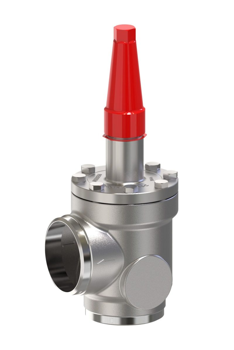 Danfoss SVA-S SS 125 angleway shut-off (stop) valve, 125 mm (5 in) butt weld ASME B 36.19M Schedule 40, stainless steel, 50 bar (code 148B7013)