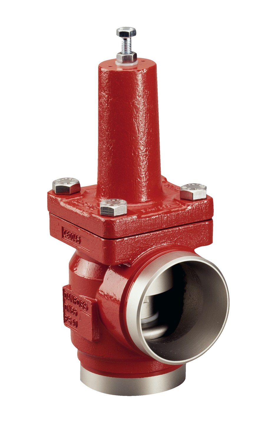 Danfoss KDC 80 D 2 multifunctional compressor pressure control valve, 80 mm (3 in) butt weld EN 10220, angle-way, 2 bar opening differential, 40 bar MWP (code 148G3590)
