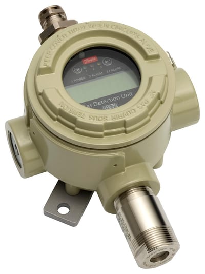 Danfoss GD Heavy Duty gas detection unit, ammonia (R717) electrochemical, 0–5000 ppm, LCD, wall-mount