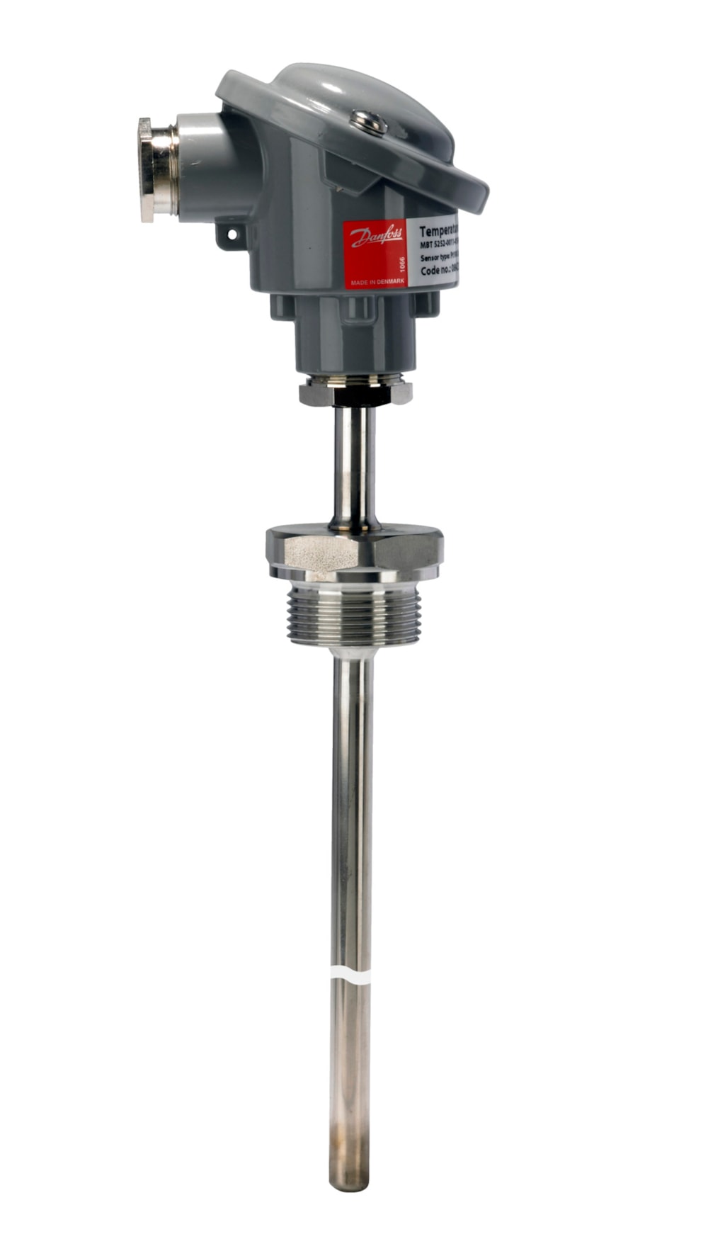 Danfoss temperature sensor MBT5252, 4-20MA — -10/20GRC, 1/2"npt x L100MM