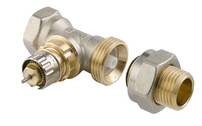 Danfoss RA-IN with O-ring DN 15 straight radiator valve, normal flow with presetting, dimension standard F