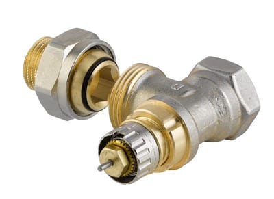 Danfoss RA-IN with O-ring DN 15 angle radiator valve, normal flow with presetting, dimension standard F