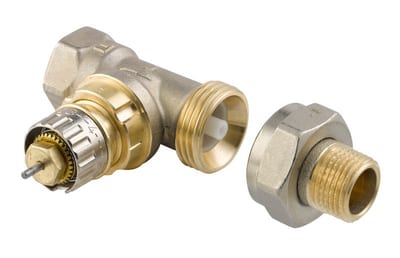 Danfoss RA-IN with O-ring DN 10 straight radiator valve, normal flow with presetting, dimension standard F