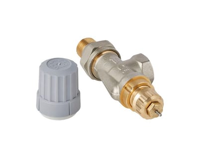 Danfoss RA-FN DN 10 horizontal-angle radiator valve, fixed capacity (no presetting), dimension standard D