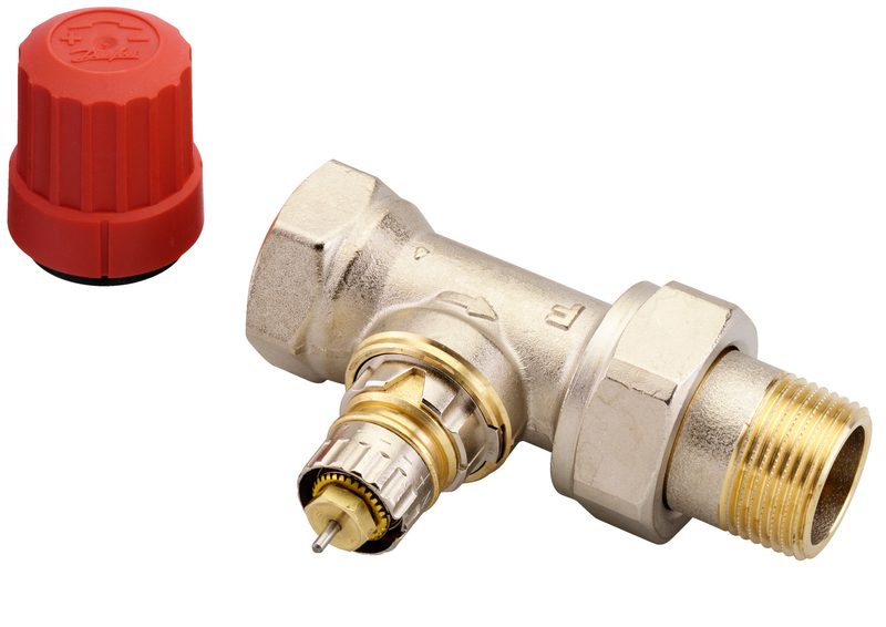 Danfoss RTR-N DN 20 straight thermostatic radiator valve — normal-flow valve with presetting, dimension standard F (013G7016)