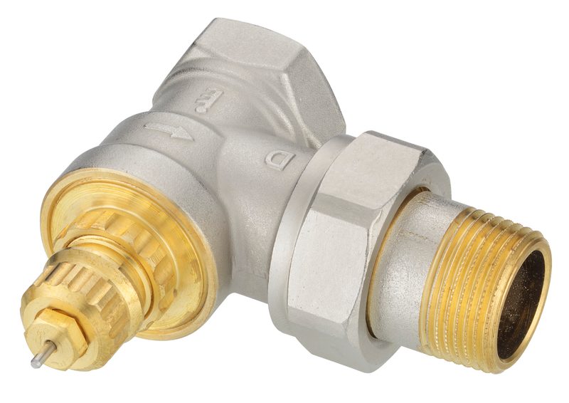 Danfoss RTR-G DN 20 angle thermostatic radiator valve — high-flow valve for one-pipe systems (no presetting), dimension standard D (013G7025)