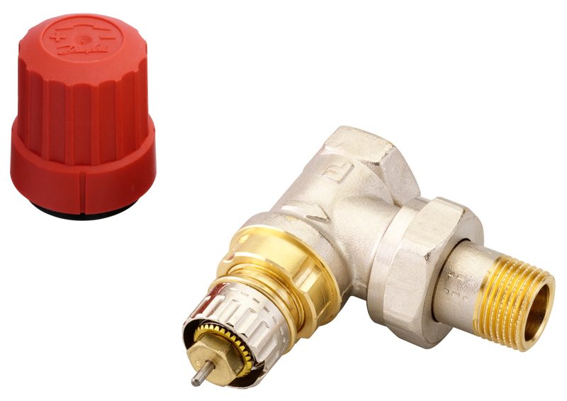 Danfoss RA-N DN 10 angle radiator valve, normal flow with presetting, dimension standard F (013G0011)