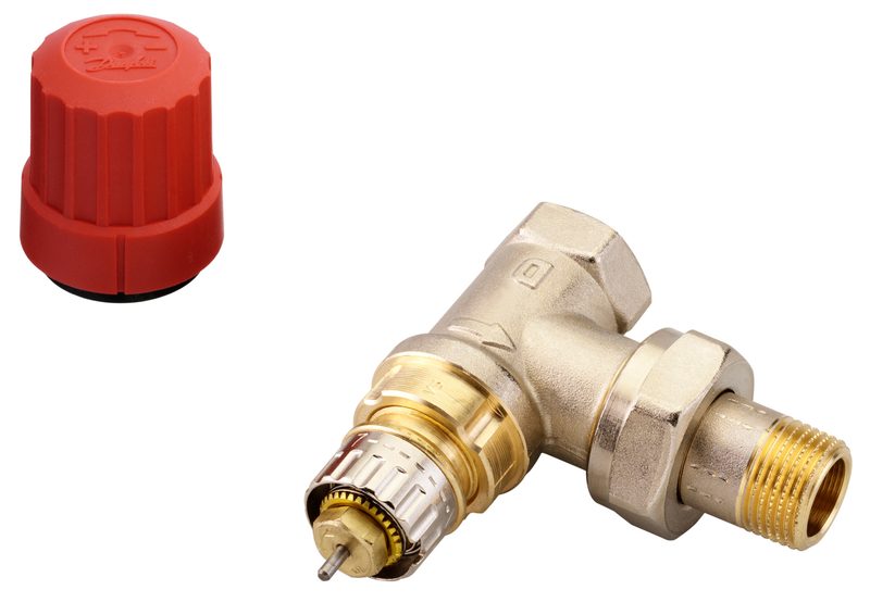 Danfoss RA-N DN 10 angle radiator valve, normal flow with presetting, dimension standard D (013G0031)