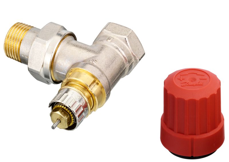 Danfoss RA-N DN 15 angle radiator valve, normal flow with presetting, dimension standard D (013G0033)