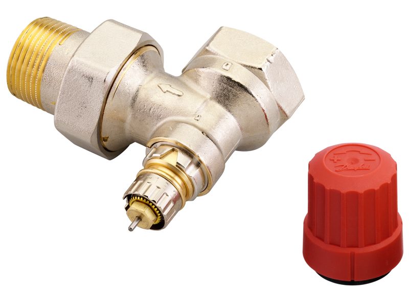 Danfoss RA-N DN 25 angle radiator valve, normal flow with presetting, dimension standard D (013G0037)