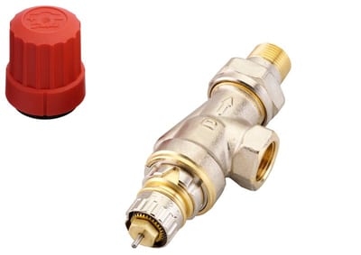 Danfoss RA-N DN 10 horizontal-angle radiator valve, normal flow with presetting, dimension standard D