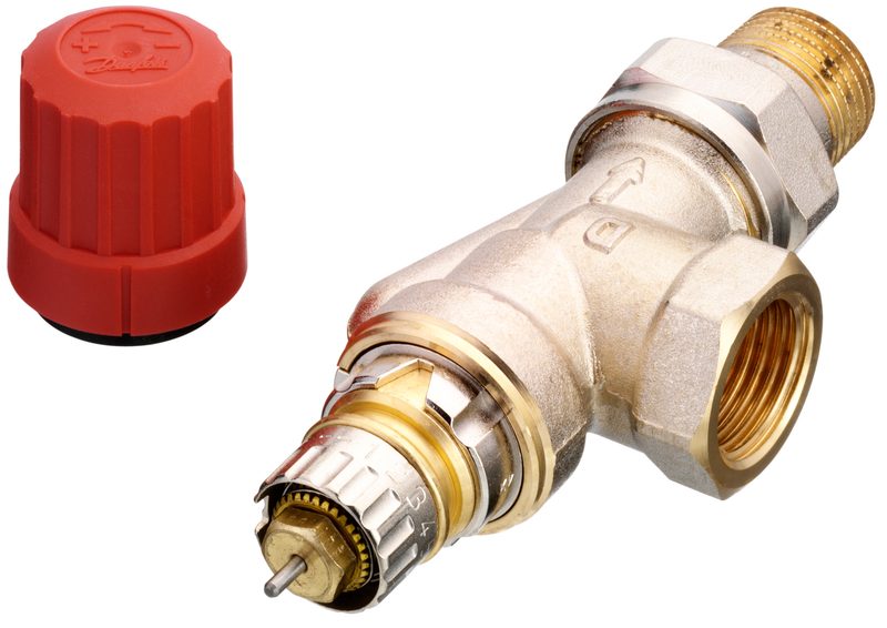 Danfoss RA-N DN 15 horizontal-angle radiator valve, normal flow with presetting, dimension standard D (013G0153)
