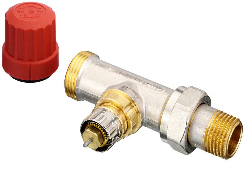 Danfoss RA-N DN 15 straight thermostatic radiator valve — normal-flow valve with presetting, dimension standard D (013G4202)