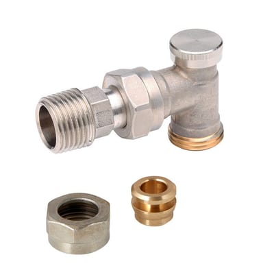 Danfoss RLV-D DN 15 angle lockshield radiator valve, manual shut-off