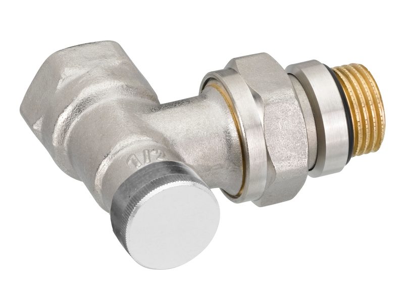 Danfoss RLV-S DN 15 angle lockshield radiator valve — self-sealing, manual shut-off (003L0345)