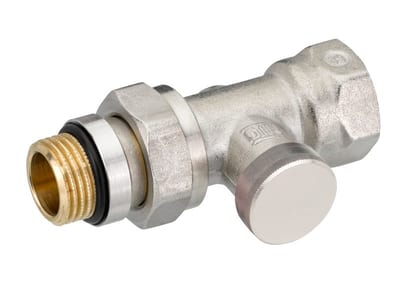 Danfoss RLV-S DN 15 straight lockshield radiator valve — self-sealing, manual shut-off