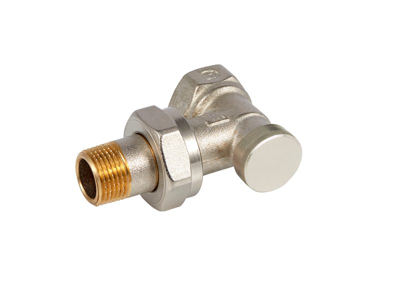 Danfoss RLV-S DN 10 angle lockshield radiator valve — with o-ring, manual shut-off (003L0421)