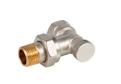 Danfoss RLV-S DN 15 angle lockshield radiator valve — with o-ring, manual shut-off