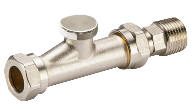 Danfoss RLV-D DN 10 straight lockshield radiator valve, manual shut-off (003L0236)