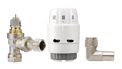 Danfoss RAS-C2 thermostatic radiator valve set — RAS-C2 sensor + 10 mm bidir angle valve (013G6060)