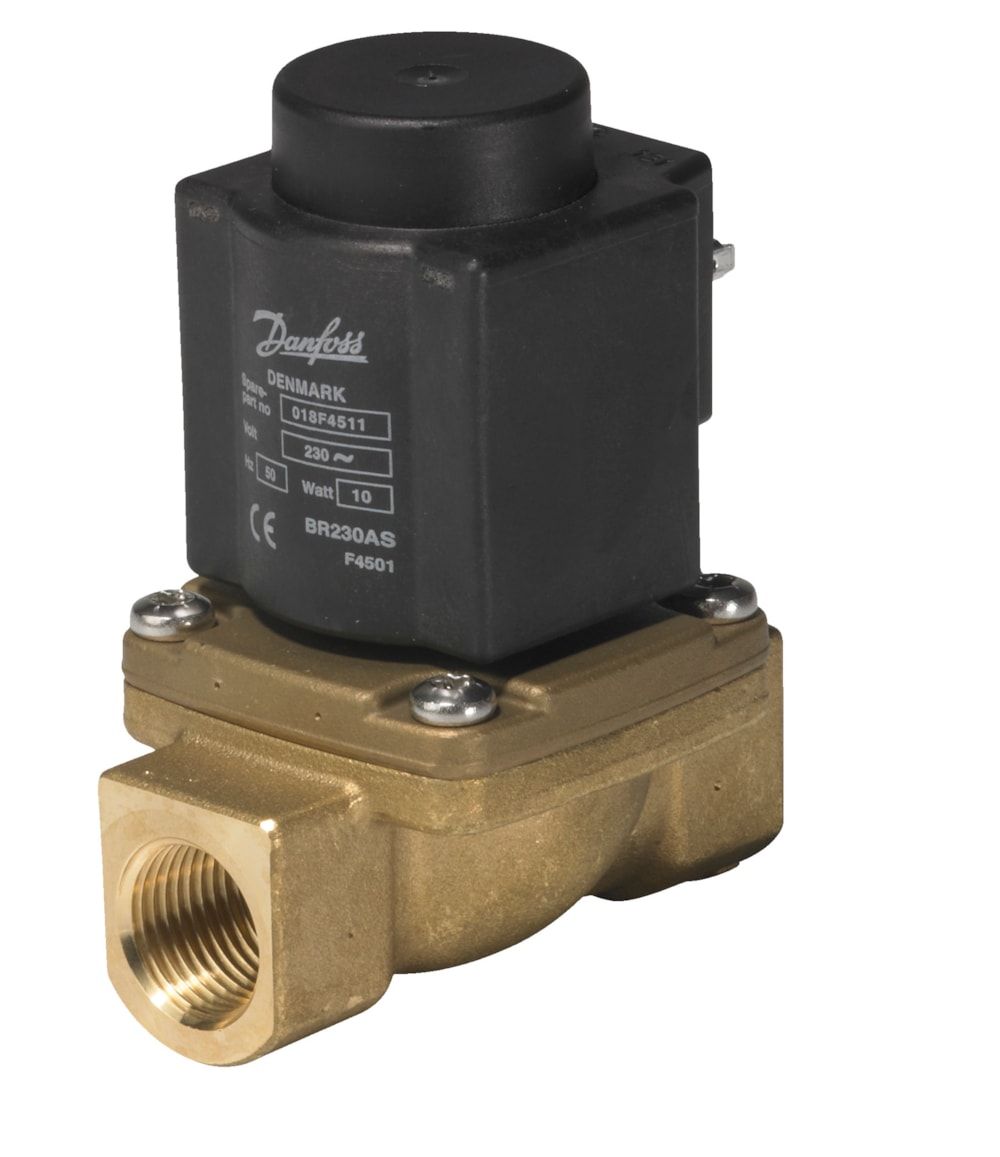 Danfoss solenoid valve EV225B 10, NC — R1/2", 0,3/10bar, m/ 230VOLT Coil