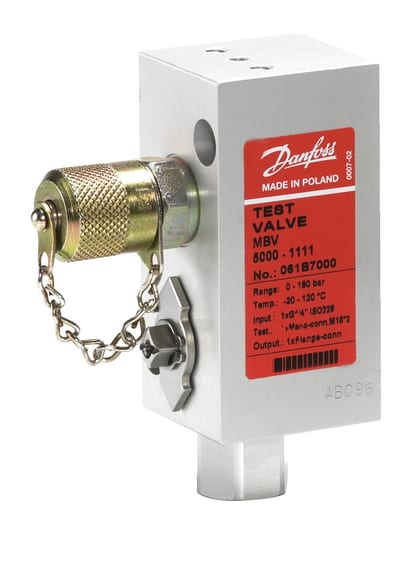Danfoss 061B7000 MBV 5000 Test Valve — 1 Inlet / 1 Outlet, Separate Test Function, G 1/4 Flange Connection