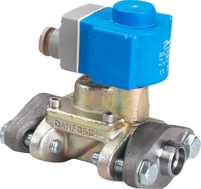 Danfoss AKVA 15-1 electric expansion valve for ammonia (R717), flange 3/4 in, orifice 5.6 mm, 125 kW R717, 42 bar MWP