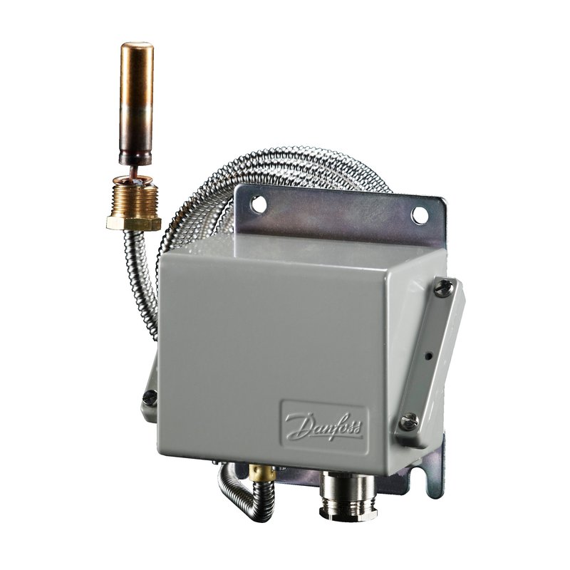 Danfoss CAS178 thermostat, 20 to 80 °C, automatic reset, remote bulb (2000 mm capillary)
