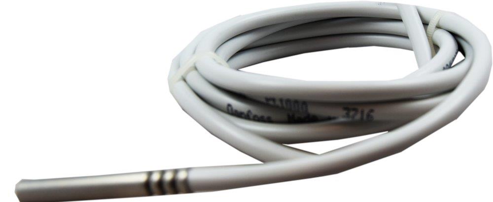 Danfoss AKS Temperature Sensor PT1000 - PT1000, 1.5M, -40 - 100°C, IP67, 1000 Ω, PVC / Stainless steel, AKS 12