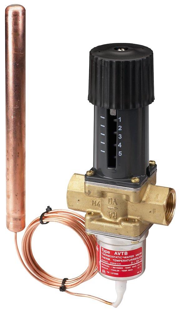 Danfoss AVTB 20 Thermostatic Valve with nipple connection - 0°C, 30°C, 3.4M³/h, 20
